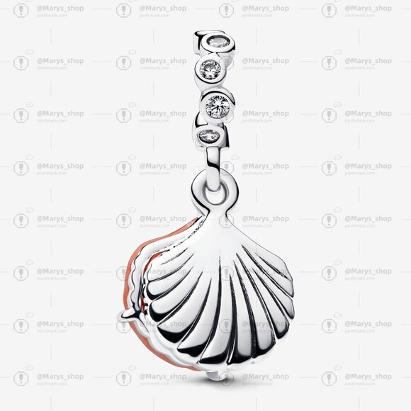 Pandora Coral-coloured Shell Double Dangle Charm - Picture 2 of 6